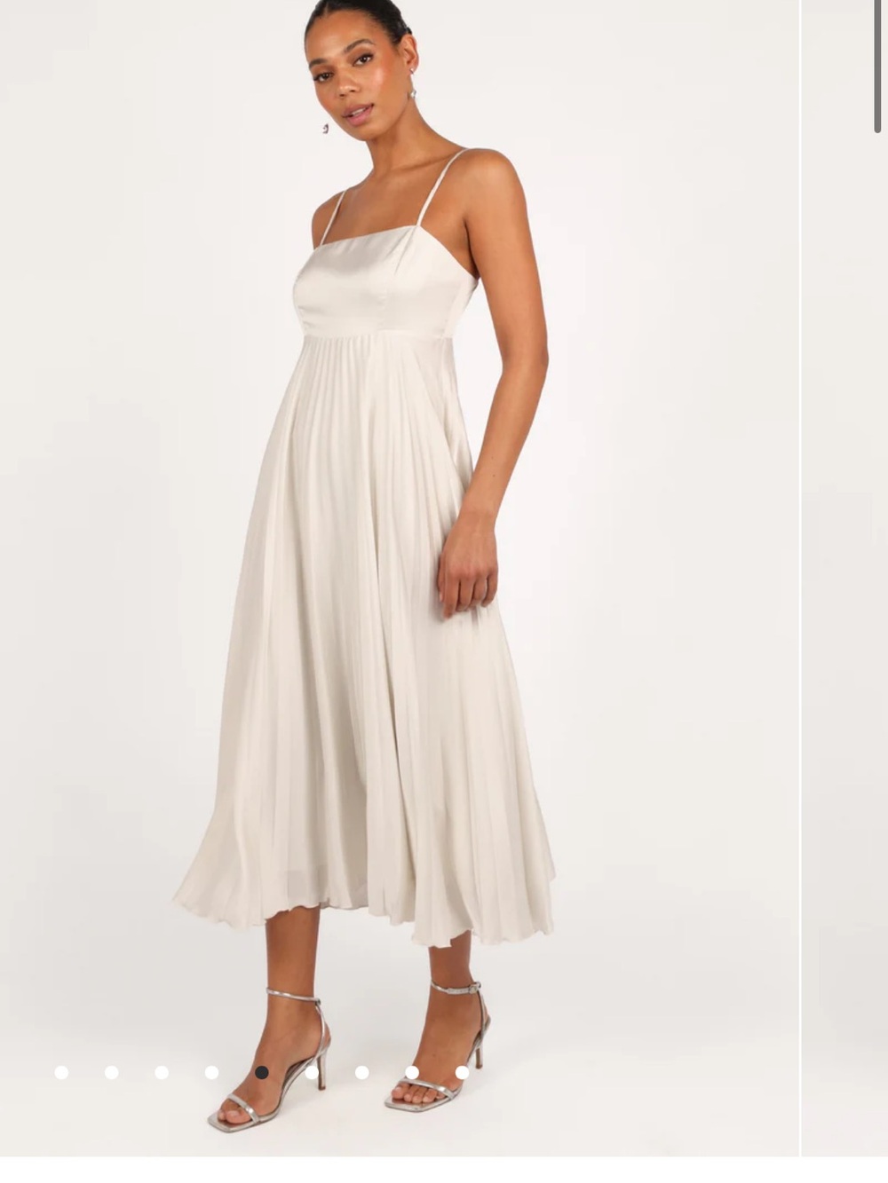 Petal & Pup White Pleated Spaghetti-Strap Maxi Dress - Picture 2 of 4